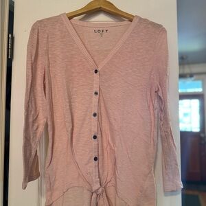 LOFT Light Pink Button-Down Shirt